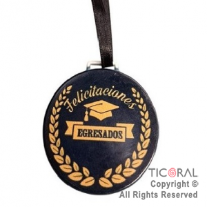 MEDALLA EGRESADOS ORO PLASTICA 6 CM X 1